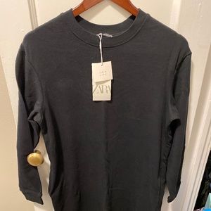 Zara Black Sweatshirt Dress with pockets size S never worn